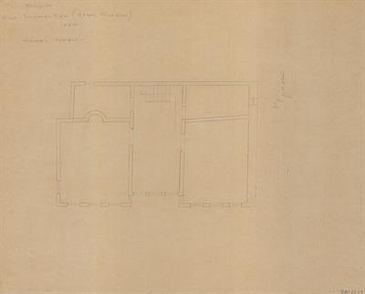 Φλώρινα, οικία Γιουσούφ Μπέη. Αρχιτεκτονικό σχέδιο, κάτοψη ορόφου, προσχέδιο, του Περικλή Χατζόπουλου για τον Σύλλογο Ελληνική Λαϊκή Τέχνη, 1937
