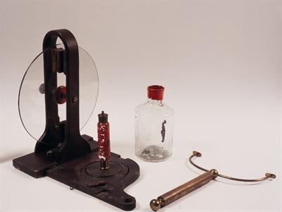 Ramsden Electrostatic Machine of the early 19th century. It belonged to Emmanouil Tombazis (1784-1831), ship-owner from Hydra Island and Fighter in the Greek War of Independence.