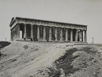Northeast view of the Temple of Hephaestus in the Ancient Agora of Athens. Photograph, c. 1900.