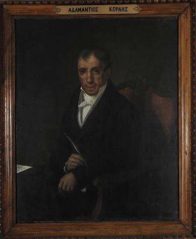 Portrait of Adamantios Korais, oil painting on canvas.
