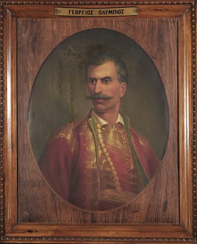 Προσωπογραφία του Γιωργάκη Ολύμπιου, ελαιογραφία σε μουσαμά.