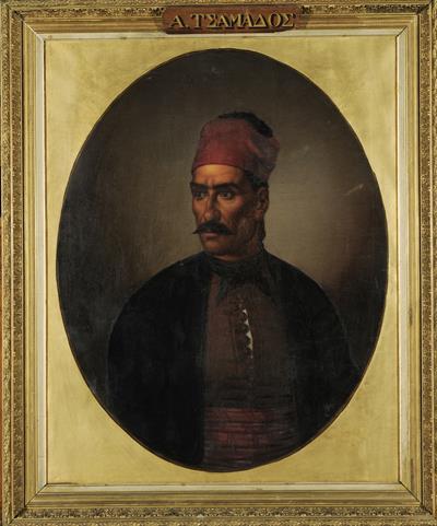Portrait of Anastasios Tsamados, oil painting on canvas by Dionysios Tsokos, 1860.