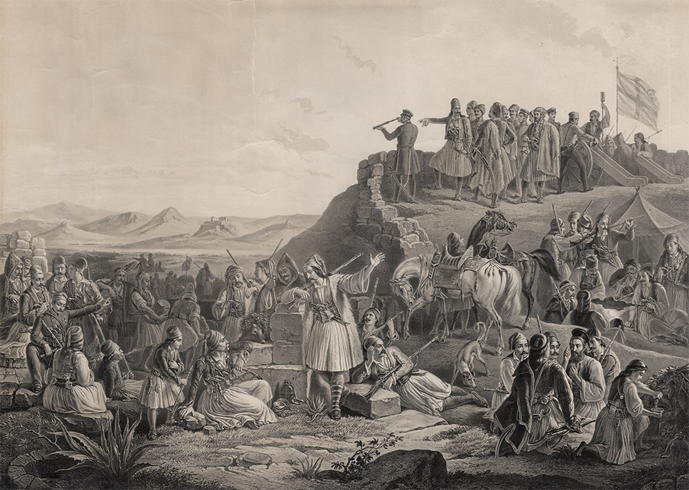 “The camp of Karaiskakis” by Theodoros Vryzakis, 1855. 